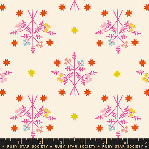 1 800 Calico "Bouquet" in Neon Pink by Ruby Star Society Fabric