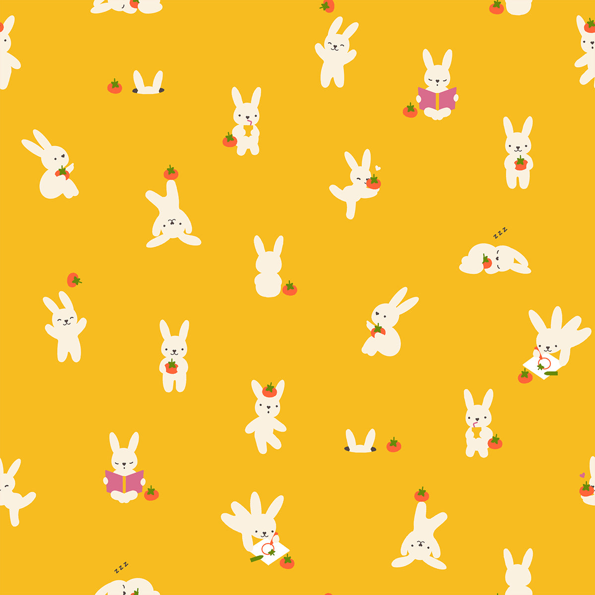 Pre Order Persimmon "Bun E and Sammy" in Dandelion by Ruby Star Society Fabric