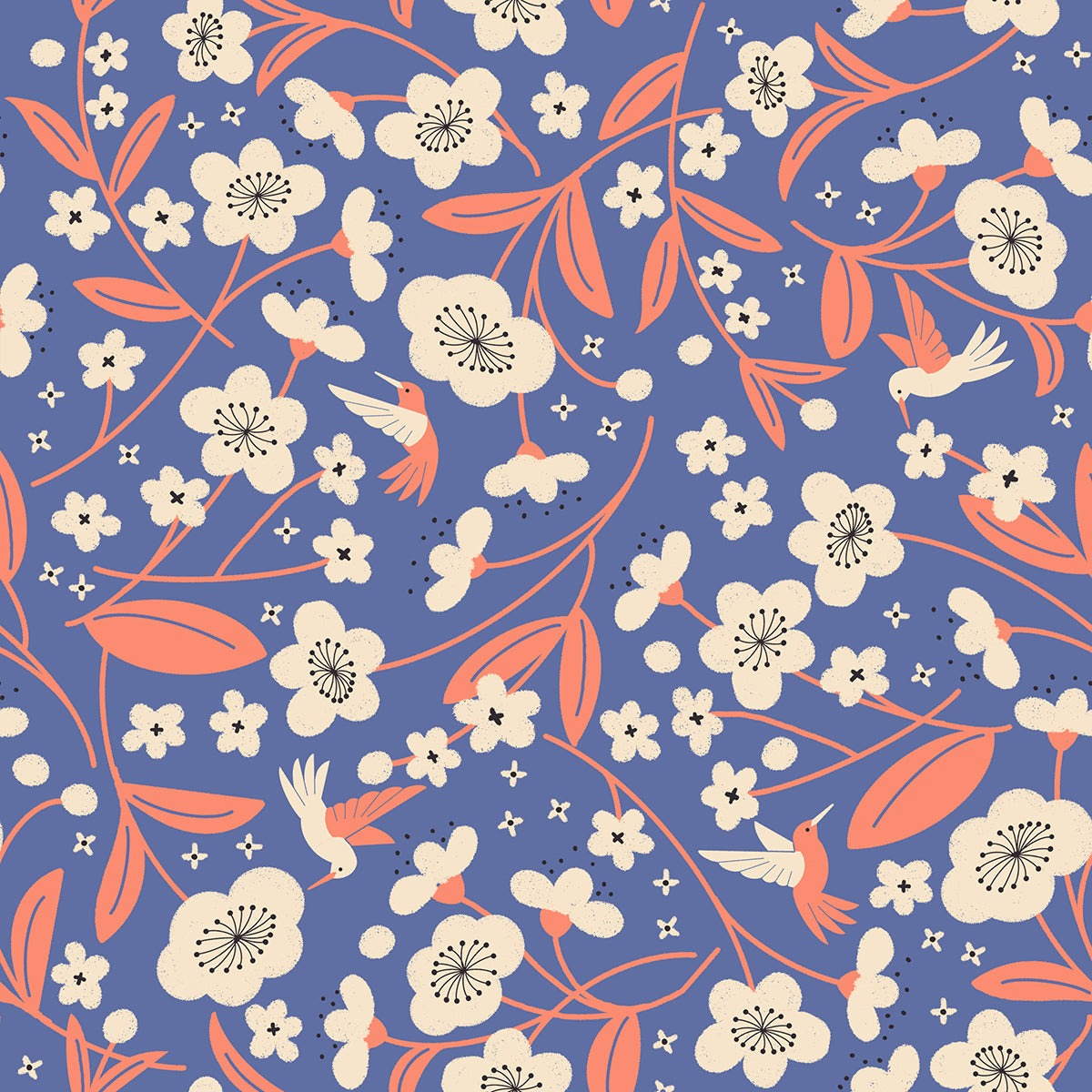 Pre Order Persimmon "Blossoms" in Twilight by Ruby Star Society Fabric