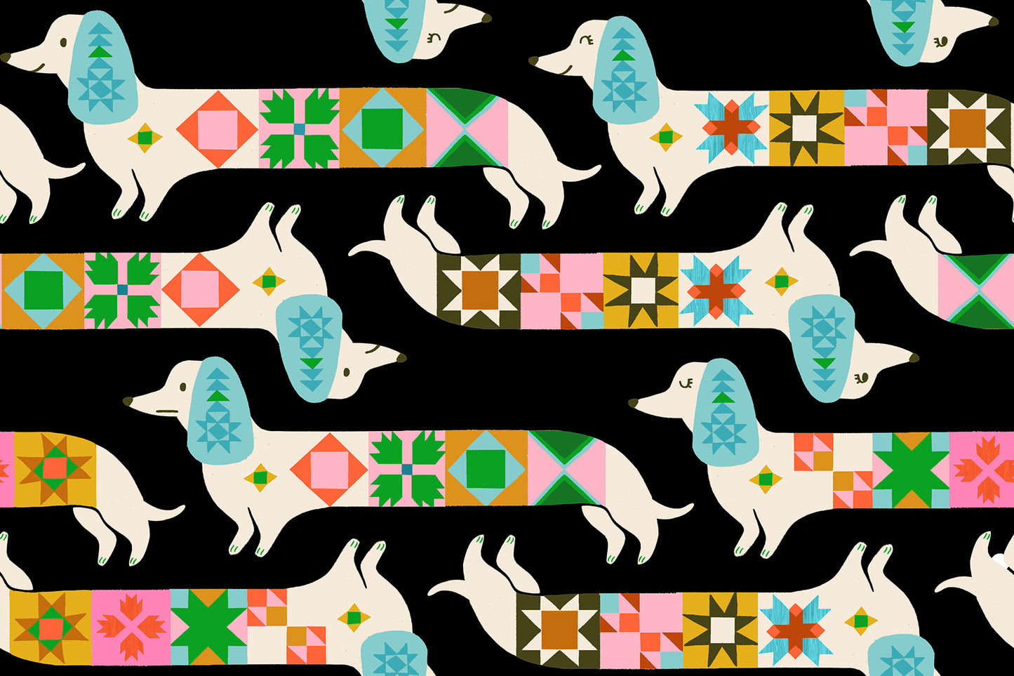 Pre Order 1 800 Notion "Quilty Dog" in Soft Black by Ruby Star Society Fabric