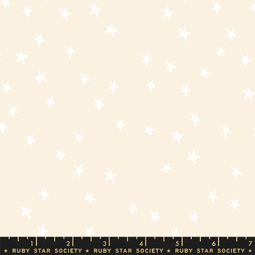 Starry in White on Natural by Ruby Star Society Fabric