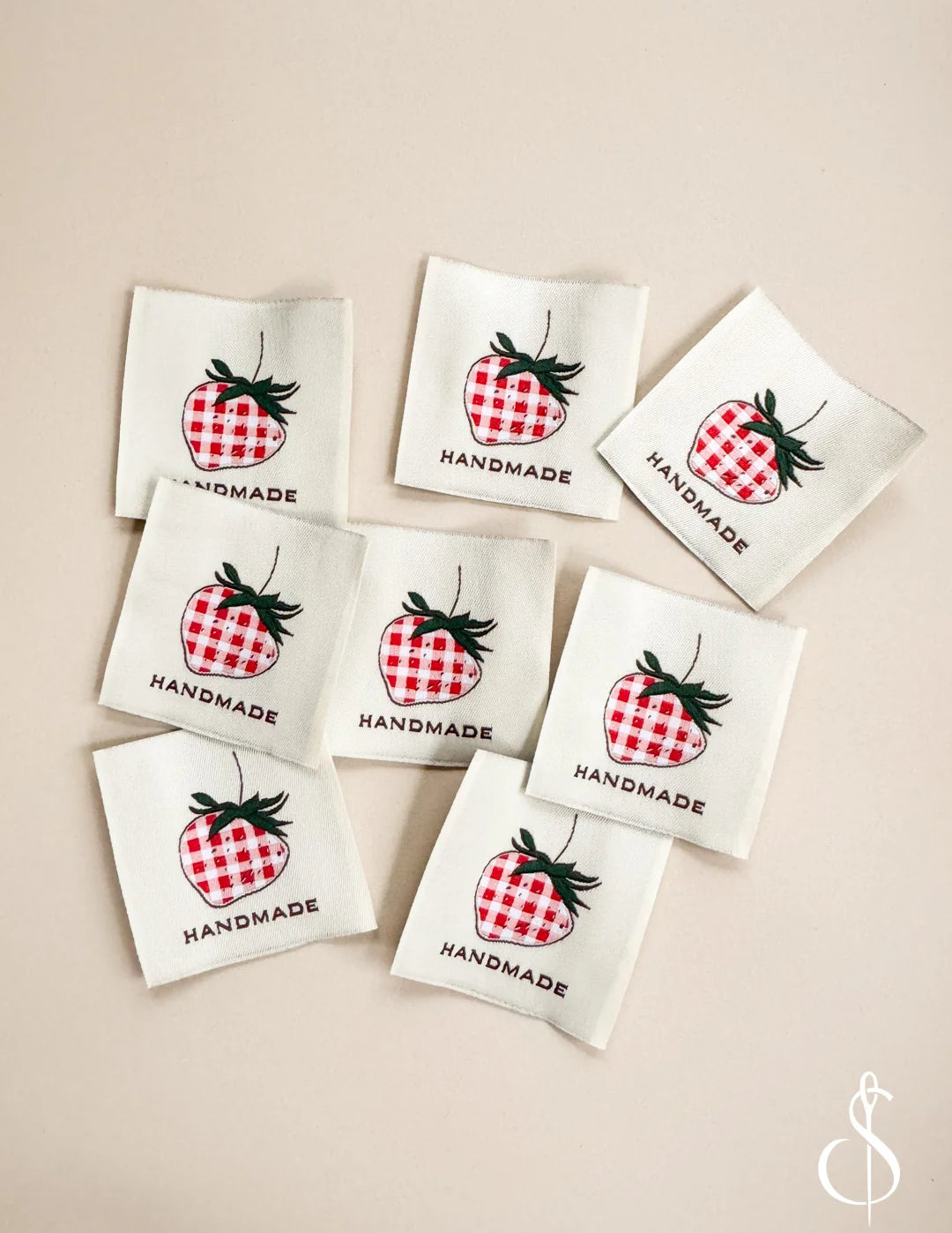 Check Strawberry Woven Labels by Minki Kim