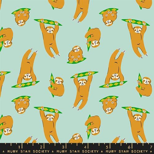 Animal Animal “Sloth” in Minty by Ruby Star Society Fabric