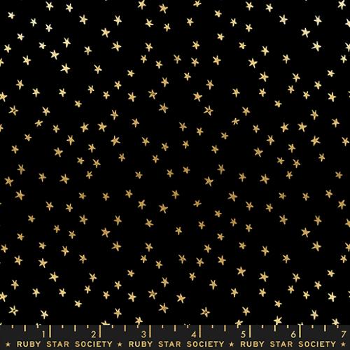Starry Mini in Black Gold by Ruby Star Society Fabric