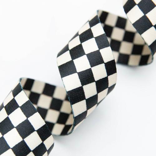 1.5" Checker Webbing in Black by Stitch Supply Co