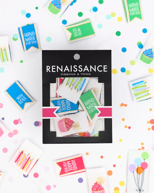 Happy Birthday - 8 pc Woven Label Pack by Renaissance Ribbons