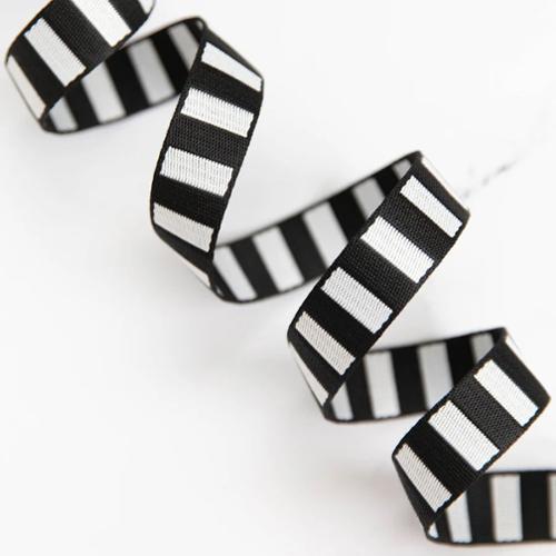 1" Bold Stripe Webbing in Black by Stitch Supply Co