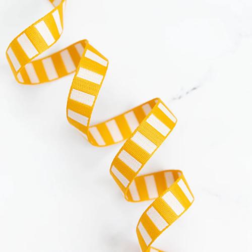 1" Bold Stripe Webbing in Cactus/Off White by Stitch Supply Co
