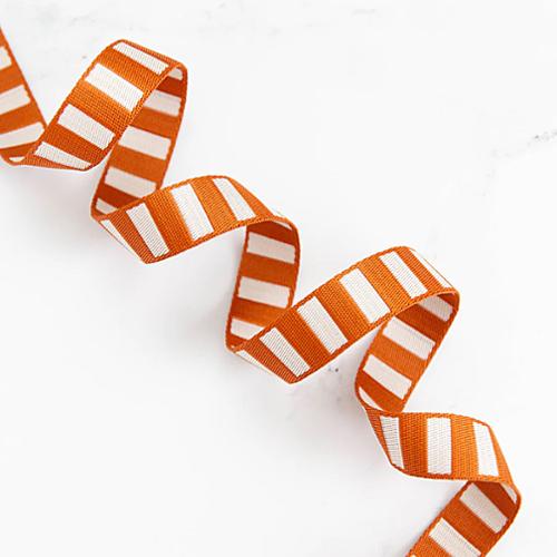 1" Bold Stripe Webbing in Saddle/Off White by Stitch Supply Co