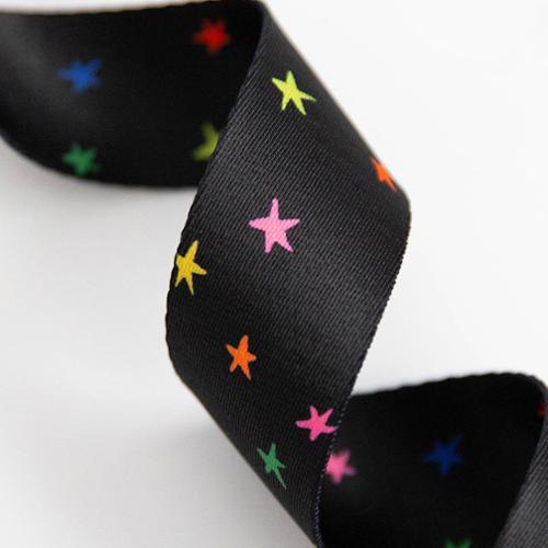 1.5" Starry Webbing in Vivid Black by Stitch Supply Co