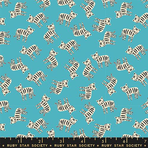 1 800 Calico "Meow" in Wave by Ruby Star Society Fabric