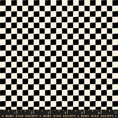 1 800 Calico "Block Print" in Black by Ruby Star Society Fabric
