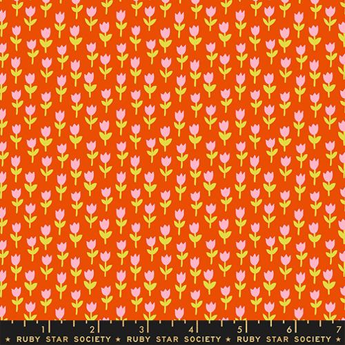 1 800 Calico "Tulips" in Warm Red by Ruby Star Society Fabric