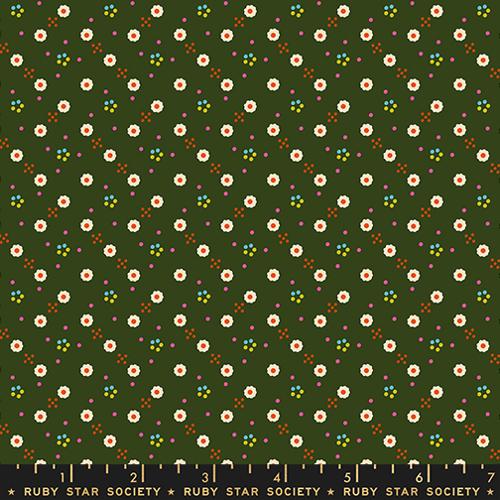 1 800 Calico "Bandana Ditzy" in Mossy by Ruby Star Society Fabric