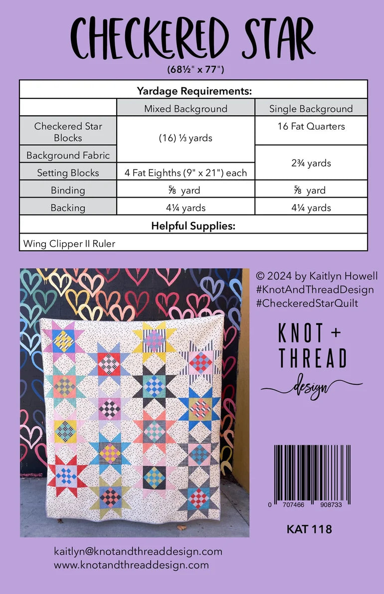 Checkered Star (Paper Pattern) by Knot and Thread Design