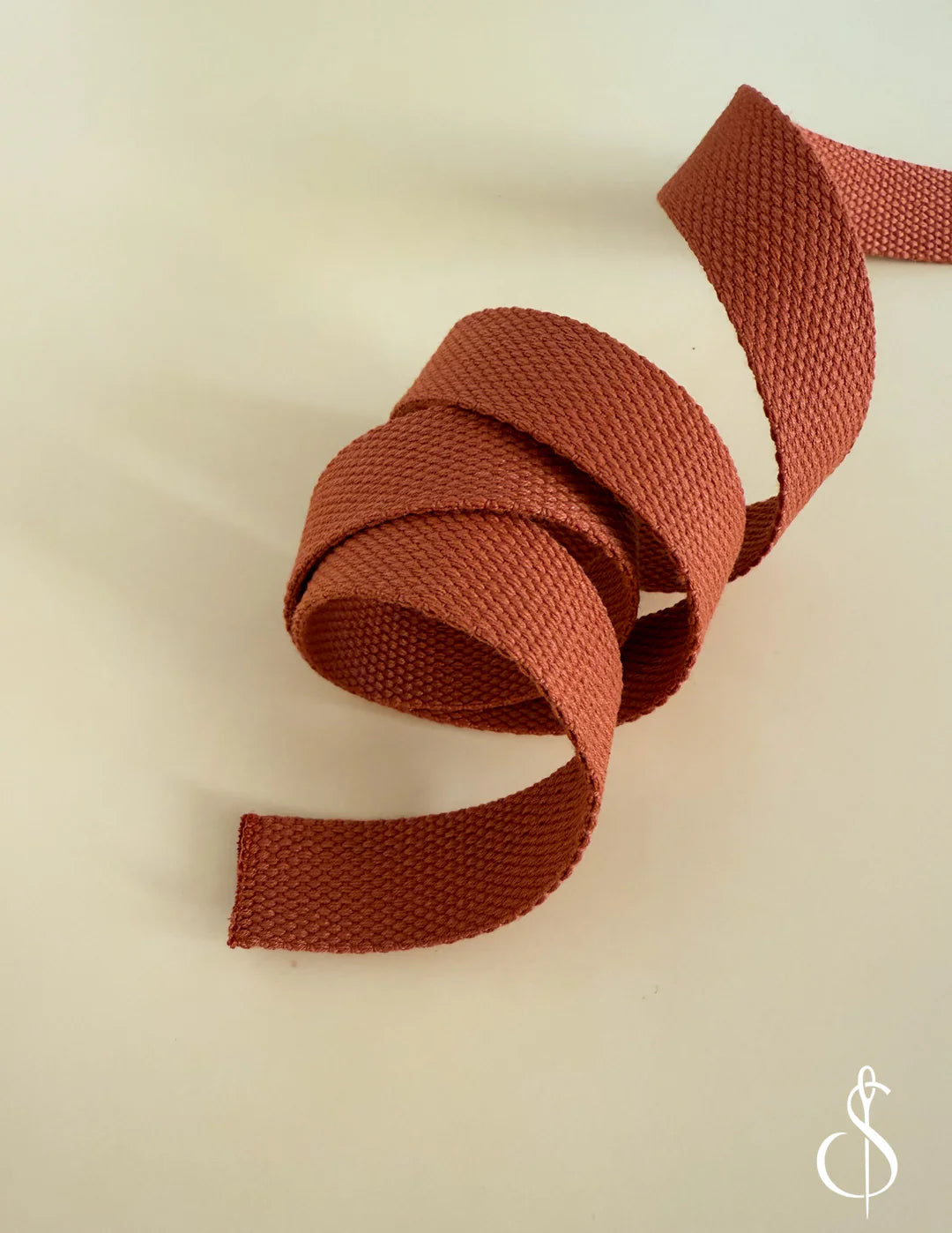 1" Wide Cotton Webbing in Rusty by Minki Kim