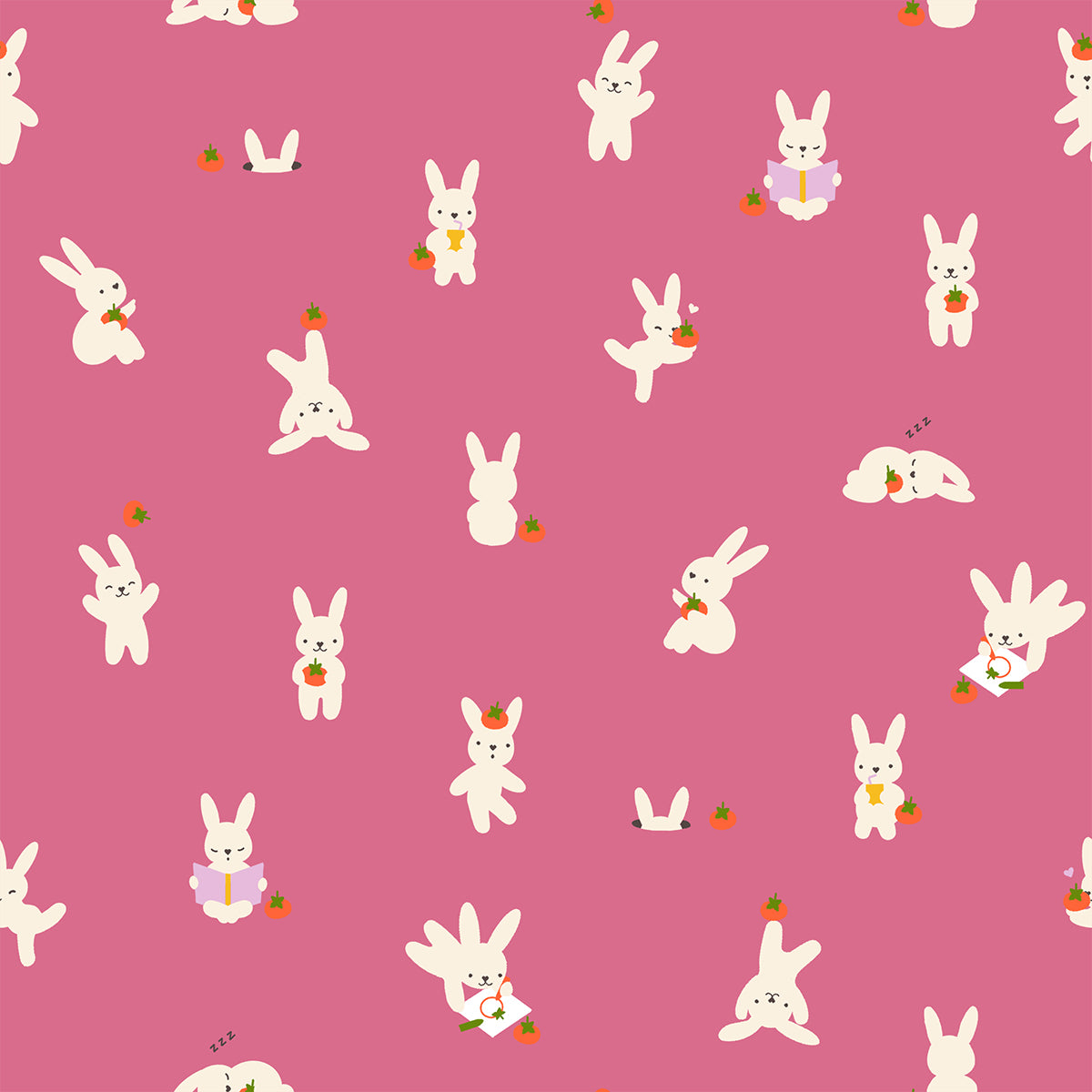 Pre Order Persimmon "Bun E and Sammy" in Hibiscus by Ruby Star Society Fabric