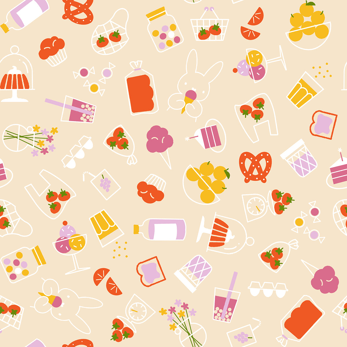 Pre Order Persimmon "Bun Es Market" in Shell by Ruby Star Society Fabric