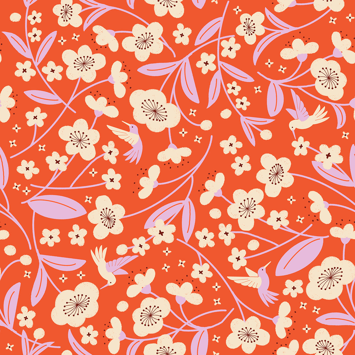 Pre Order Persimmon "Blossoms" in Warm Red by Ruby Star Society Fabric