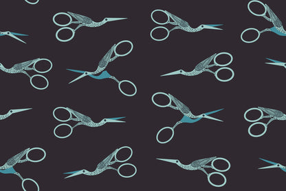 Pre Order 1 800 Notion "Stork Scissors" in Soft Black by Ruby Star Society Fabric