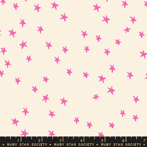 Starry in Neon Pink by Ruby Star Society Fabric