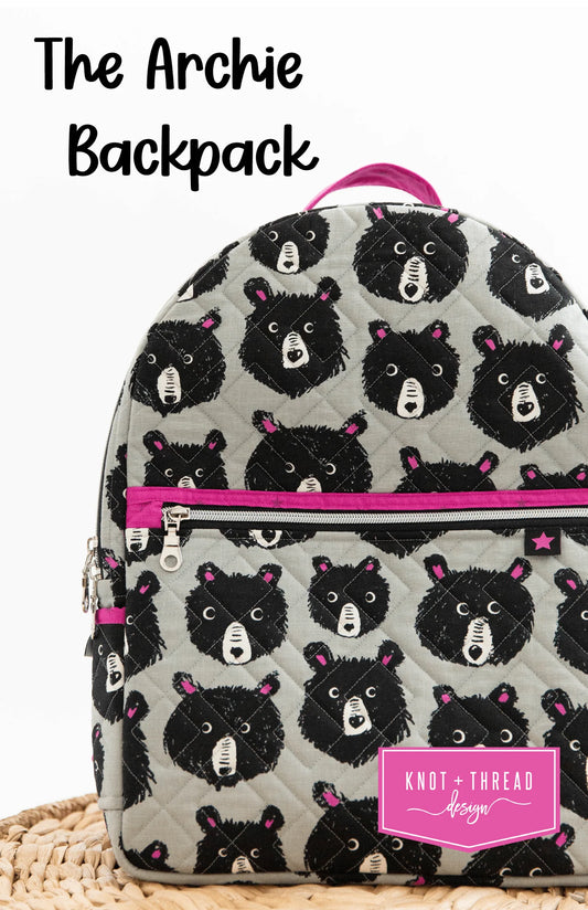 The Archie Backpack (Paper Pattern) by Knot and Thread Design