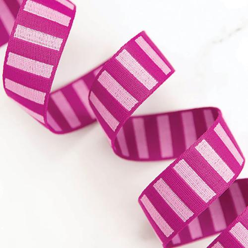 1.5" Bold Stripe Webbing in Berry/Peony by Stitch Supply Co