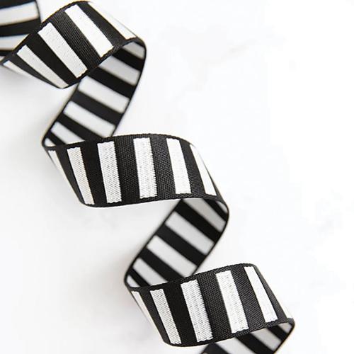 1.5" Bold Stripe Webbing in Black/White by Stitch Supply Co