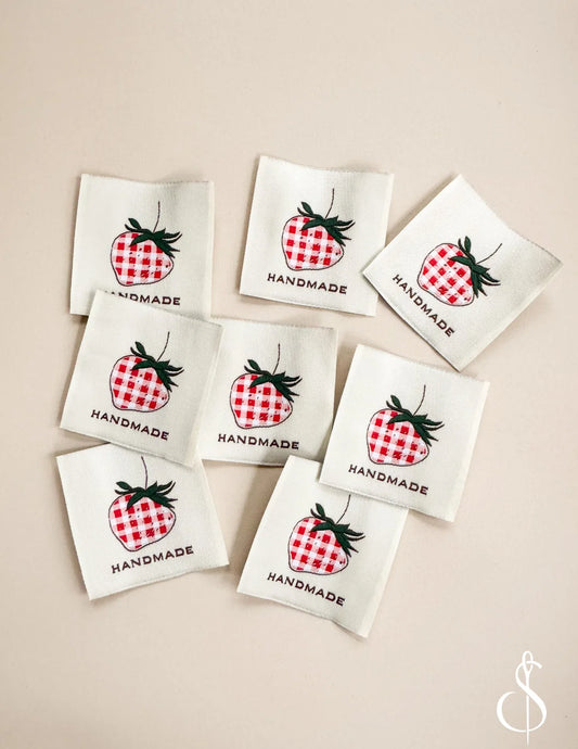 Check Strawberry Woven Labels by Minki Kim