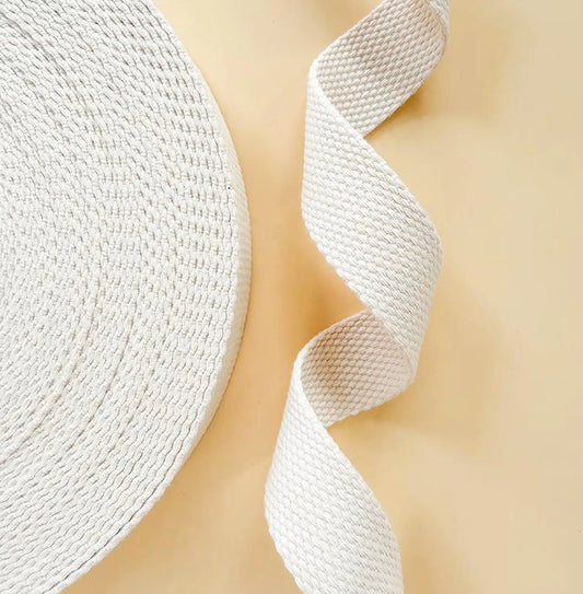 1" Wide Cotton Webbing in Cream by Minki Kim