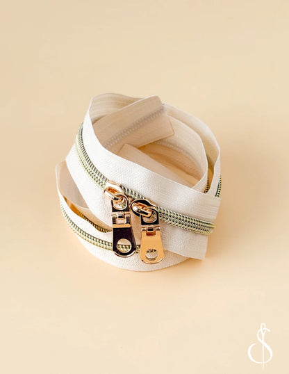 30" Zipper in Cream Light Gold by Minki Kim