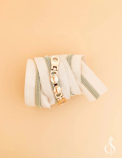 30" Zipper in Cream Light Gold by Minki Kim
