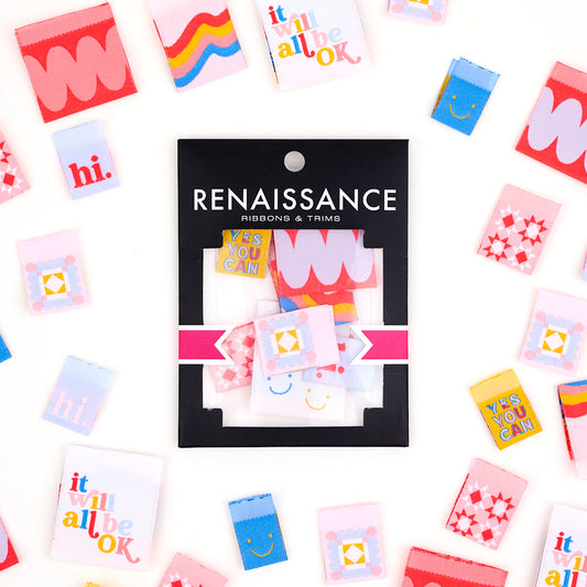 Playful - 8 pc Woven Label Pack by Renaissance Ribbons