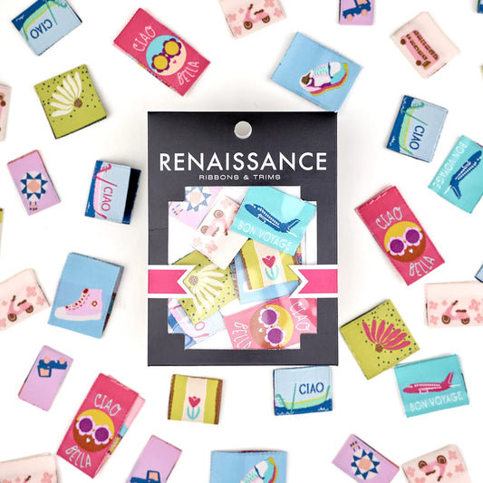 The Genesis of a Journey - 8 pc Woven Label Pack by Renaissance Ribbons