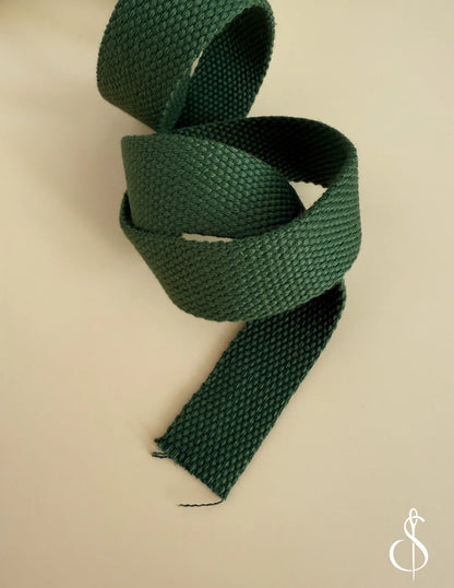 1" Wide Cotton Webbing in Forest by Minki Kim