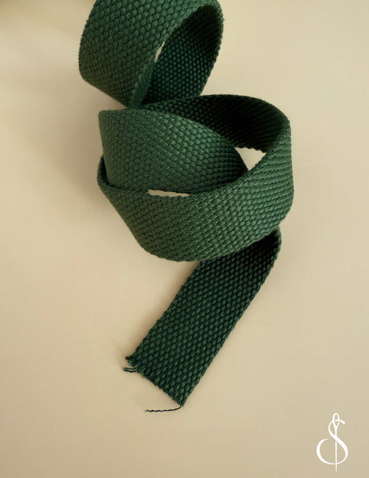 1" Wide Cotton Webbing in Forest by Minki Kim