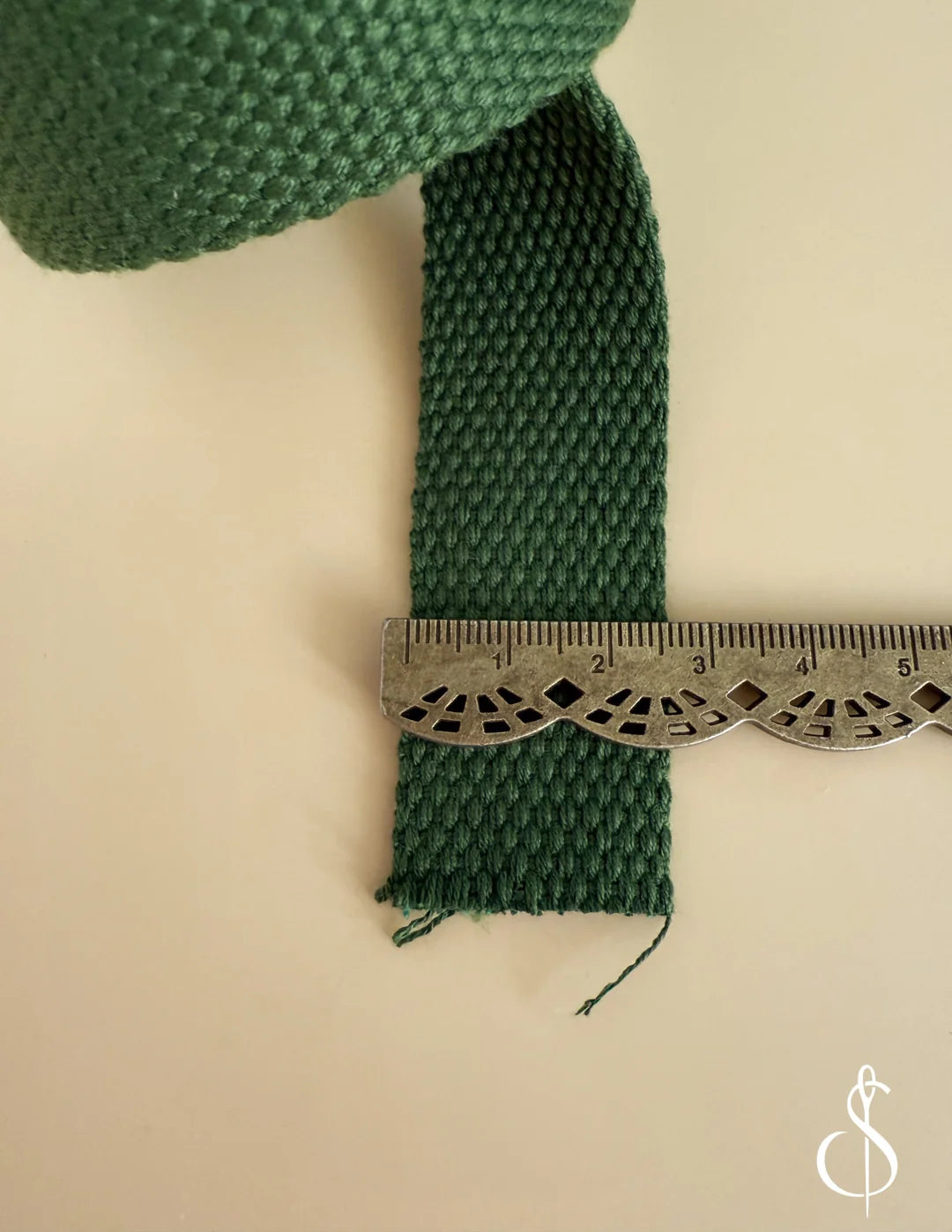 1" Wide Cotton Webbing in Forest by Minki Kim
