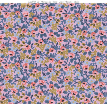 Rosa "Violet" Metallic Fabric | Rifle Paper Co.