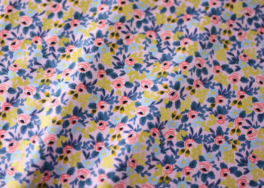 Rosa "Violet" Metallic Fabric | Rifle Paper Co.