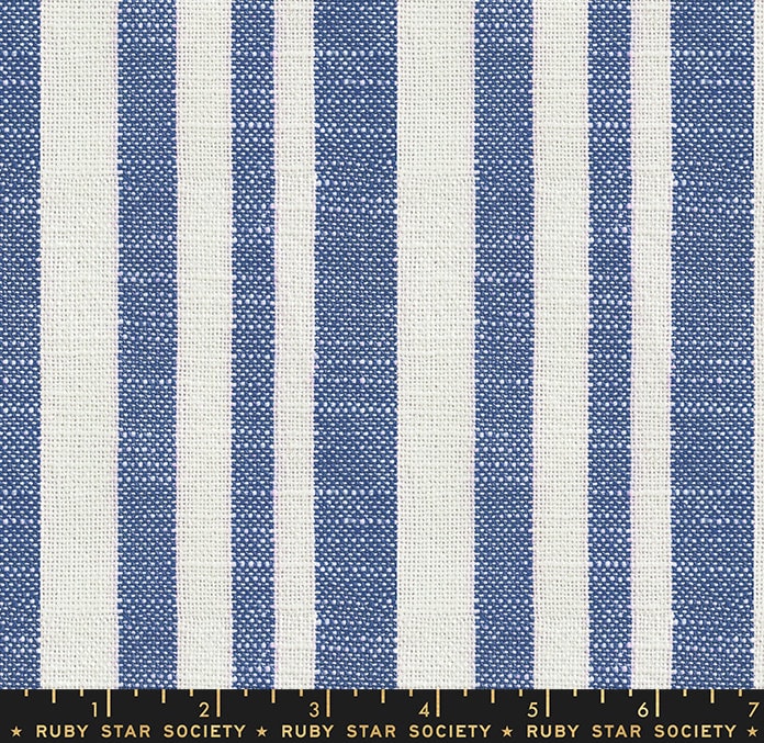 Heirloom Warp and Weft Wovens in Bluebell Chorecoat by Ruby Star Society Fabric