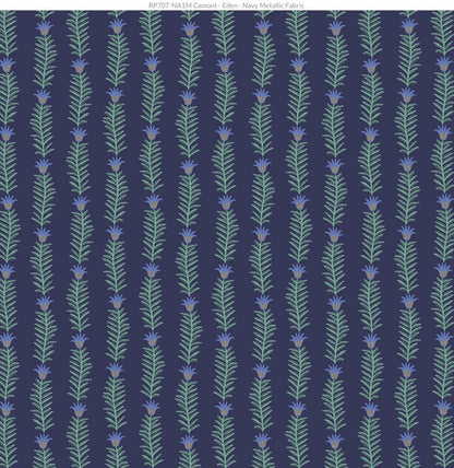 Camont Eden (Navy Metallic) | Rifle Paper Co Fabric