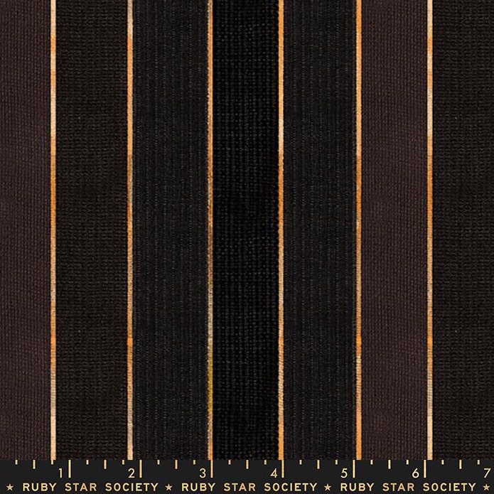 Warp and Weft Honey Jubilee Woven Stripe (Black) | Ruby Star Society Fabric