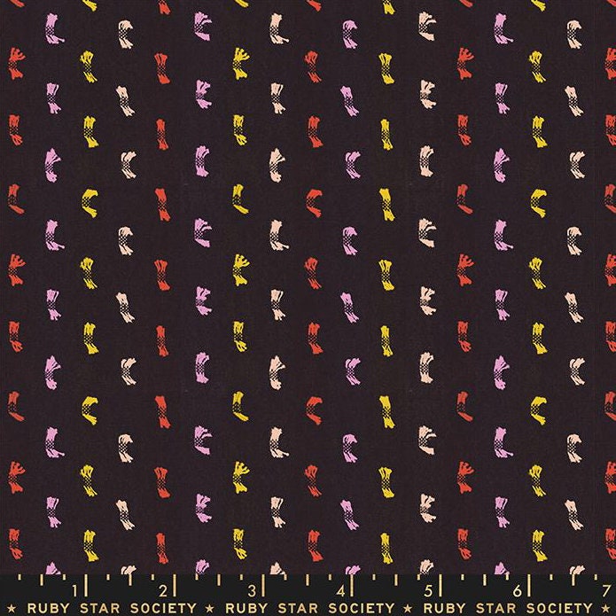 Warp and Weft Honey Flicker Woven (Black) | Ruby Star Society Fabric