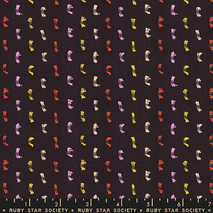 Warp and Weft Honey Flicker Woven (Black) | Ruby Star Society Fabric