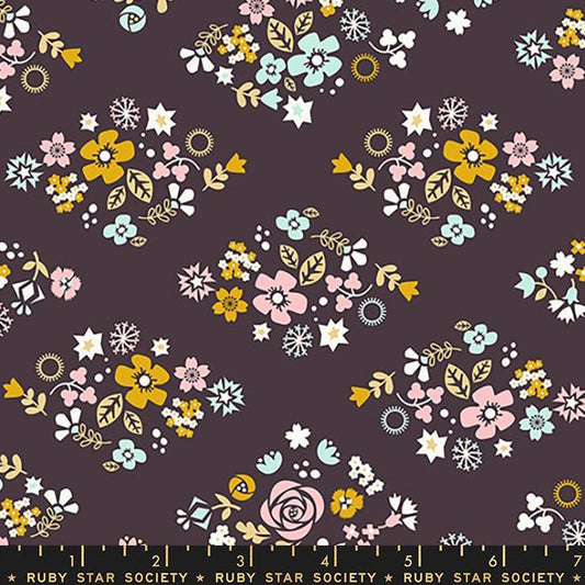 Koi Pond Blossom Festival in Caviar by Ruby Star Society Fabric