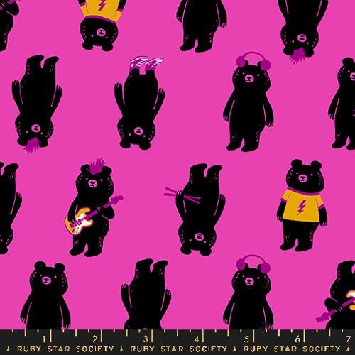 Teddy And The Bears "The Band" in Berry by Ruby Star Society Fabric