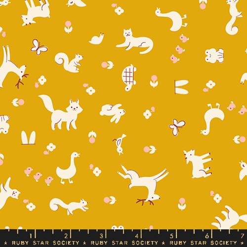 Woodland Park "Menagerie" in Goldenrod by Ruby Star Society Fabric