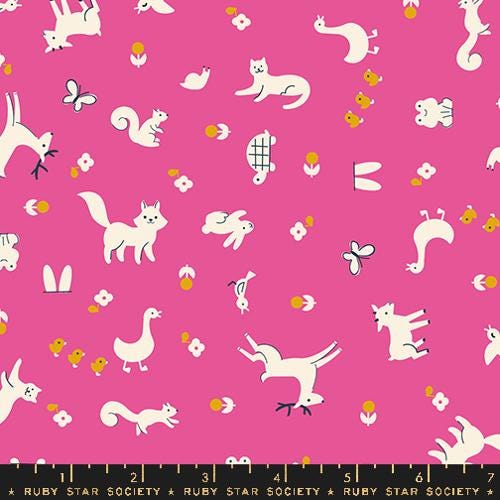 Woodland Park  "Menagerie" in Raspberry by Ruby Star Society Fabric