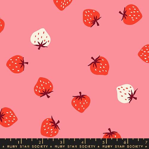 Strawberry "Toss" in Sorbet by Ruby Star Society Fabric
