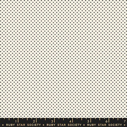 Catnap | Mini Dot | Black on Natural | Ruby Star Society Fabric